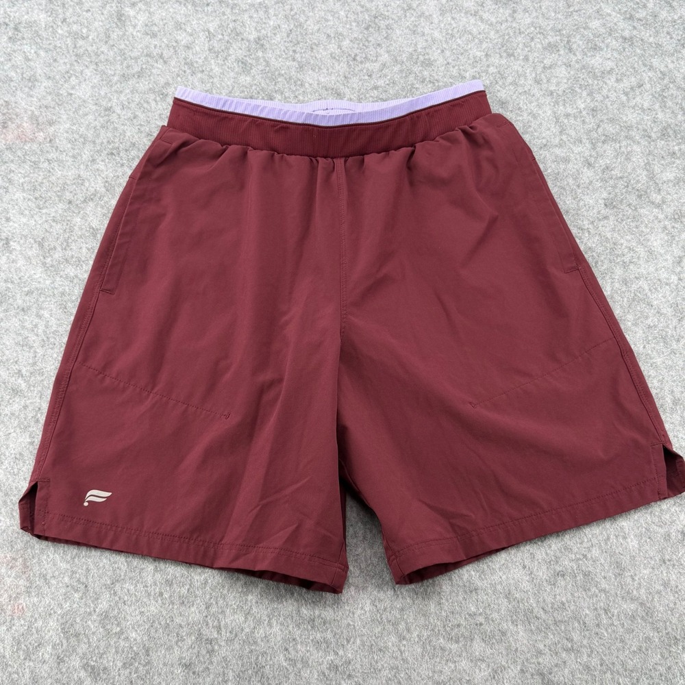 Fabletics Mens Burgundy Maroon Athletic Running Gym Shorts 7 Inch Inseam Small